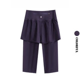 DRUR Knee-Length 2-in-1 Women's Yoga Shorts – High Waist Summer Gym Pants