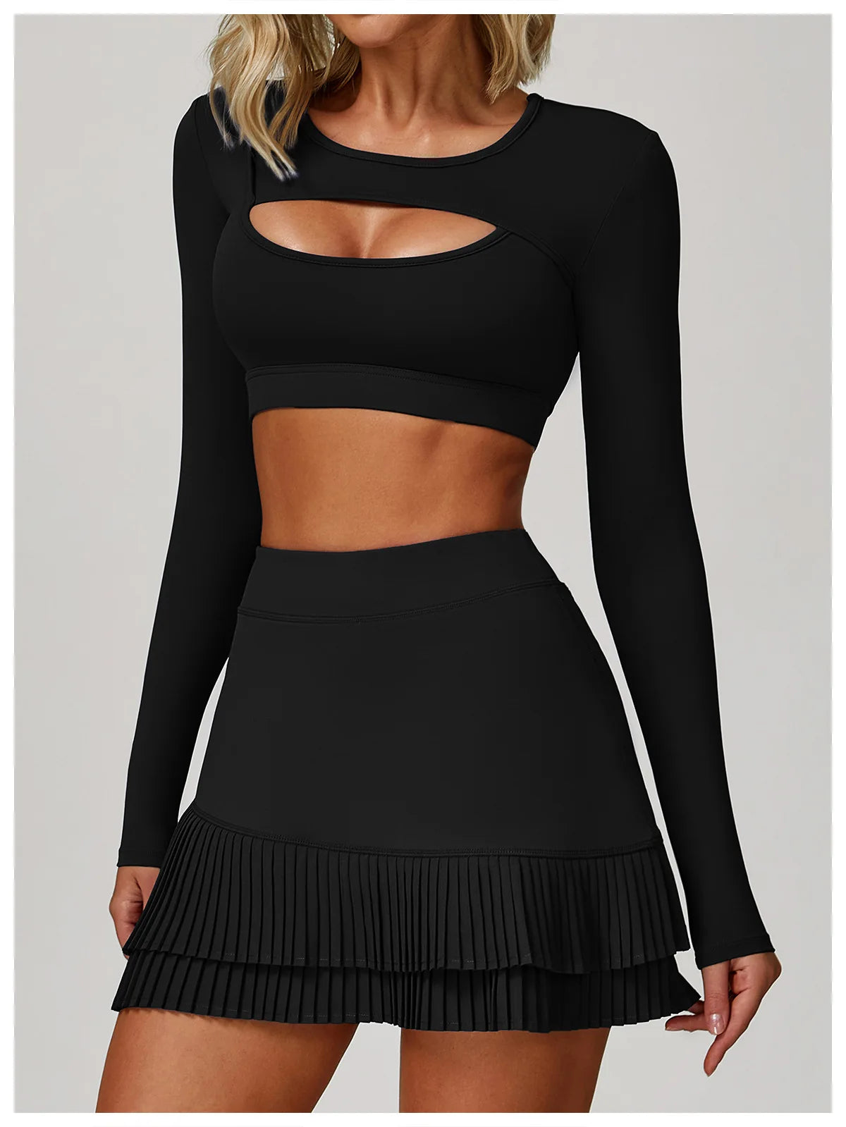 Women's Hollow Out Long Sleeve Yoga Shirt – Gym Workout Running Top