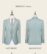 Men Slim Fit Green Summer Suit