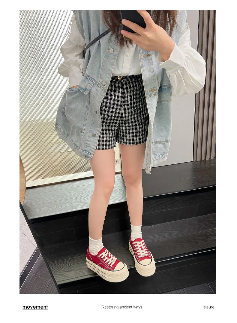 Women Canvas Shoes Black White Platform Sneakers