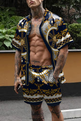 Men Hawaiian Floral Shorts Set