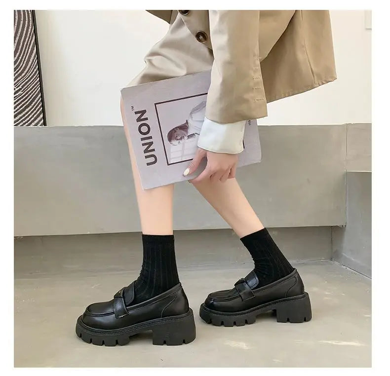 Women’s Office Black Loafers Low Heel Shoes