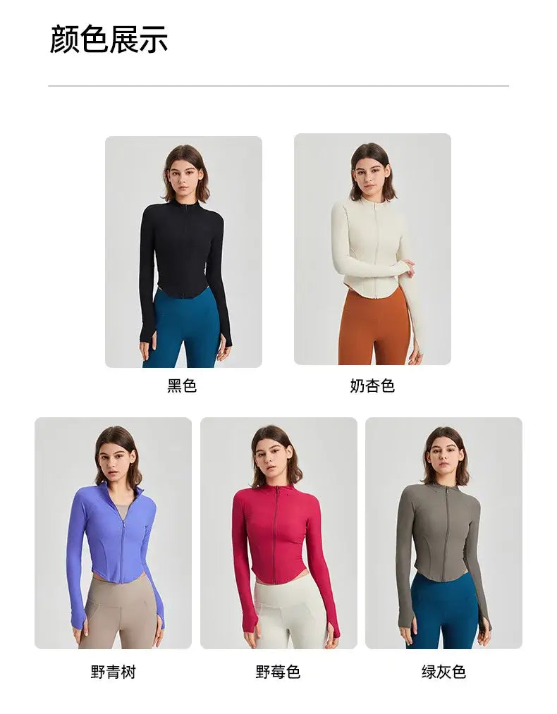 Women Zipper Slim Yoga Sports Jacket