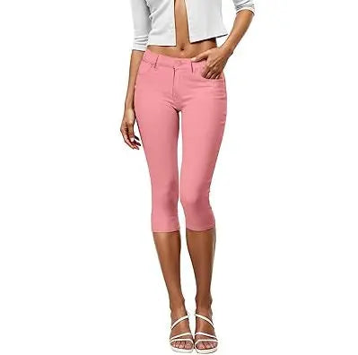 Women Cropped Color Capris
