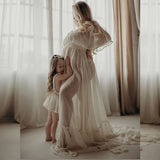 Chiffon Off-Shoulder Maternity Photography Dress