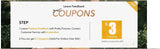Graphic promoting $3 coupons for leaving positive feedback with instructions and contact details.