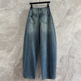 Women Retro Washed Straight Leg Jeans
