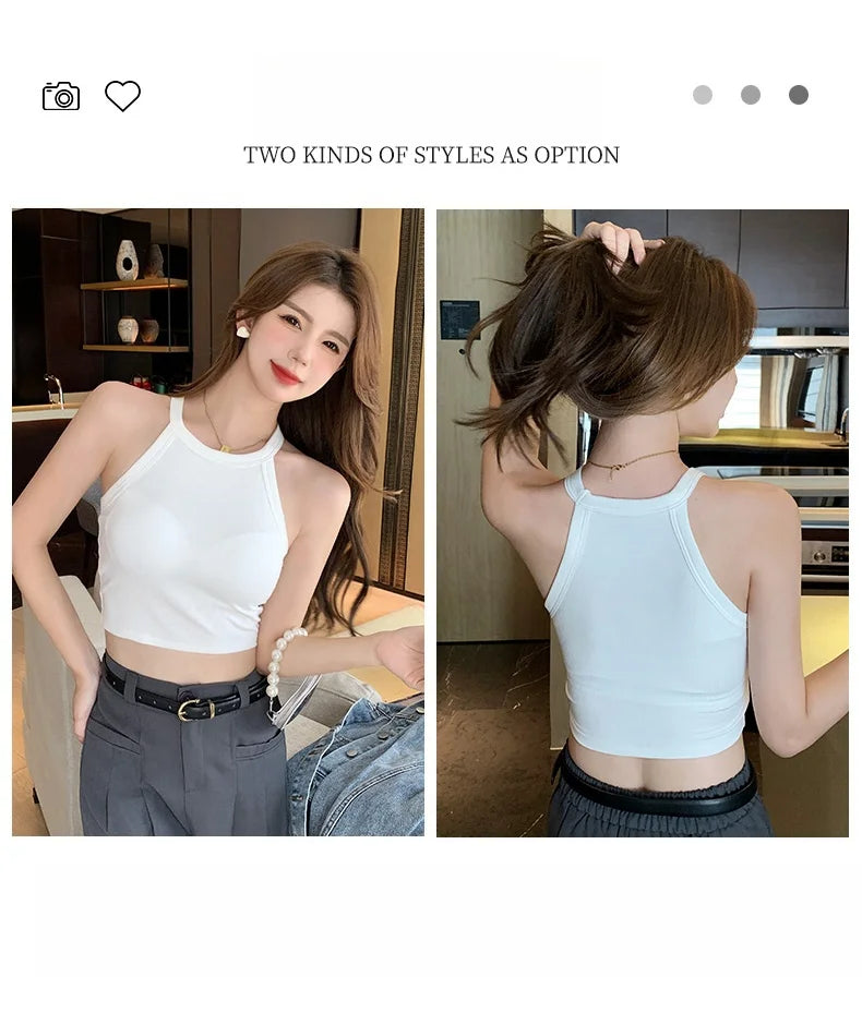 CotPad™ Knitted Beauty Back Camisole showcases versatile styling options in soft cotton comfort for women.