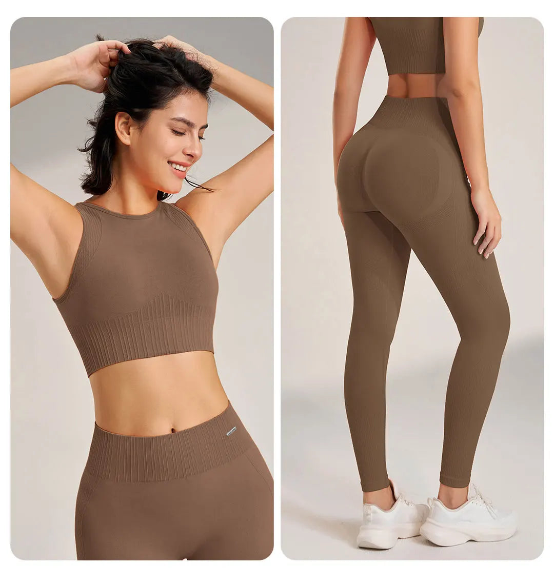 Women High Waist Leggings & Top Set