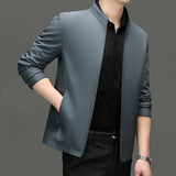 Men Stand Collar Zipper Jacket