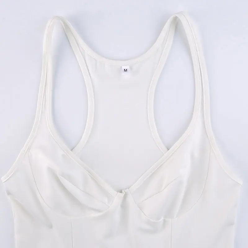 Retro Sleeveless Women's Bodysuit – Chic Slim Bodycon Summer Top