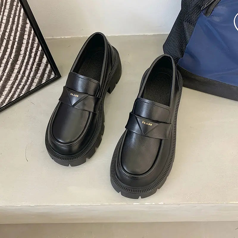 Women’s Office Black Loafers Low Heel Shoes