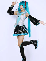 Hatsune Miku Silver Leather Cosplay Costume