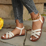 Women Flat Sandals Roman Strap Summer Shoes