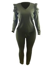 Women Plus Size Striped Pants Set