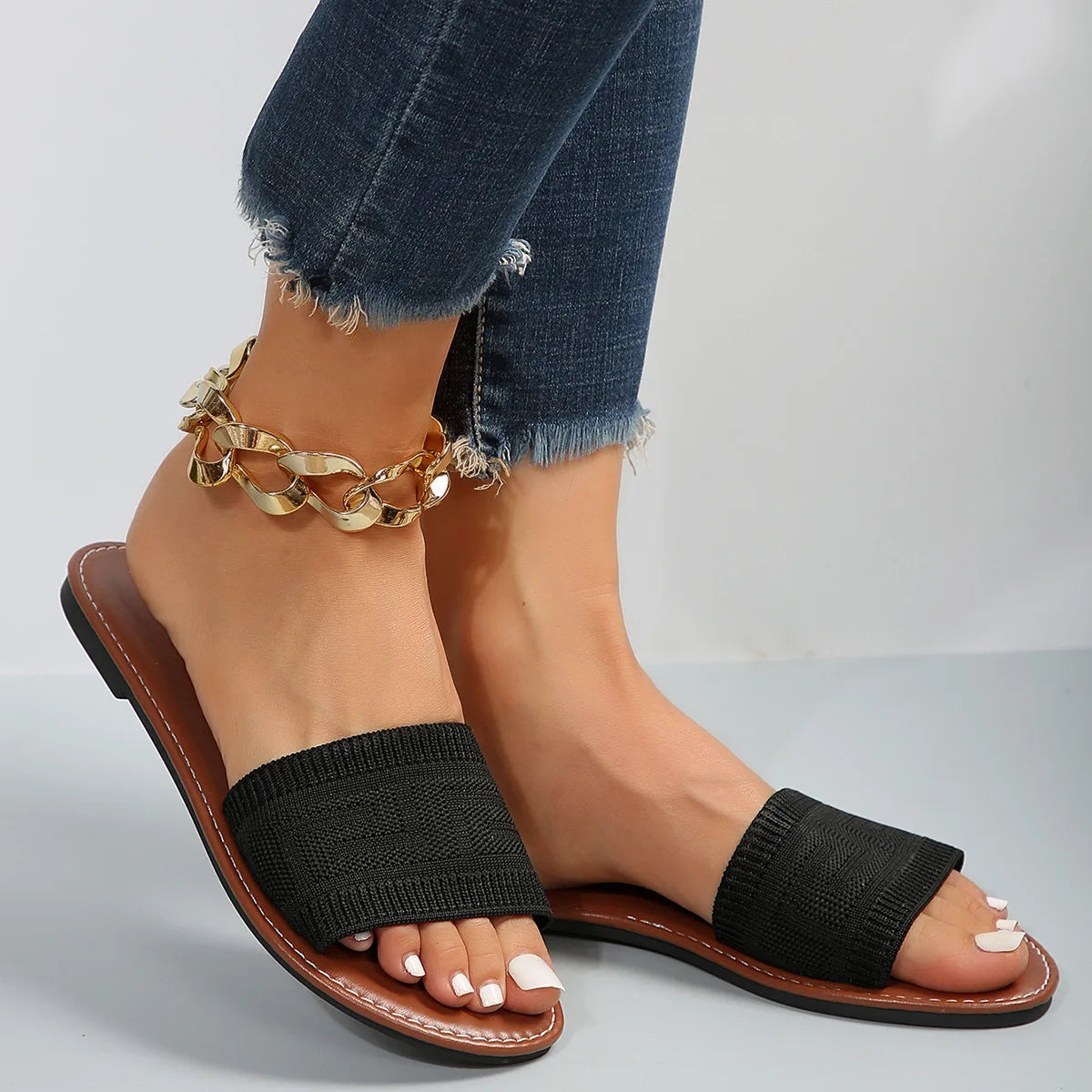 Women Luxury Flat Sandals Designer Slides