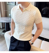 Men Polo Collar Slim Fit Knit Sweater