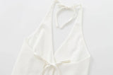 Front Button Halter Backless Camisole Tank