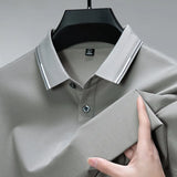 Men Luxury Silk Cotton Polo Shirt