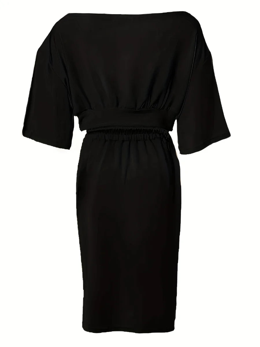 Plus Size One Shoulder Skirt Set