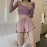 Women Loose Wide Leg Sports Shorts