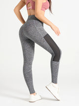 High-Waist Mesh Patchwork Women's Yoga Leggings – Hip Lifting Workout Pants