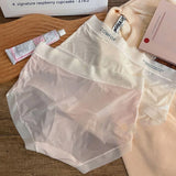 Women Ruffle Ice Silk Panties