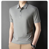 Men Luxury Silk Cotton Polo Shirt