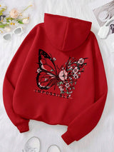 Rose Butterfly Graphic Hoodie