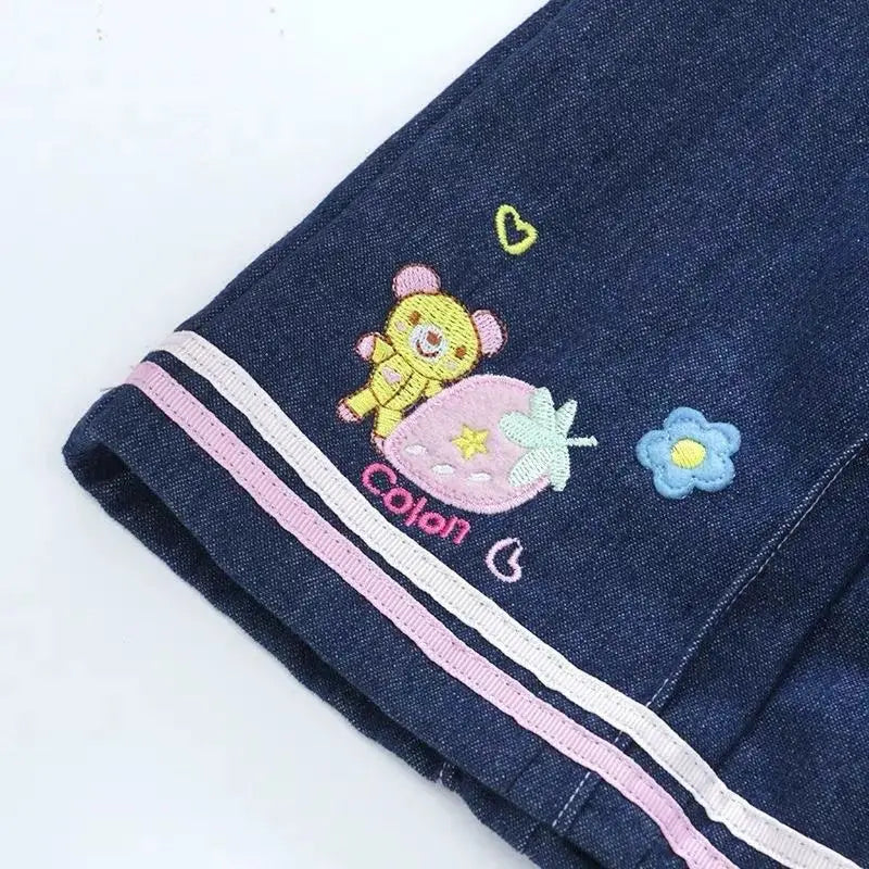 SweetCartoon™ – Embroidered Pleated Y2K Skirt (Cute A-line Faldas)