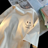 Women Smiley Face Oversized T-Shirt Casual Loose Top