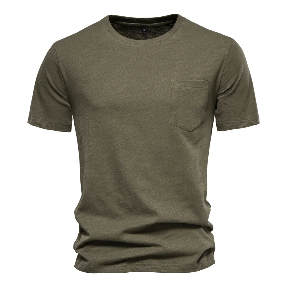 Men Cotton O-Neck Summer T-Shirt