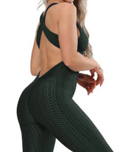 FlexFemme™ – Backless Halter Fitness Jumpsuit (Breathable, Sculpting & Supportive)