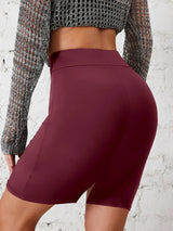 Women Solid Elastic Bodycon Skirt