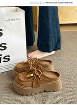 Women’s Retro Platform Half-Slipper Loafers