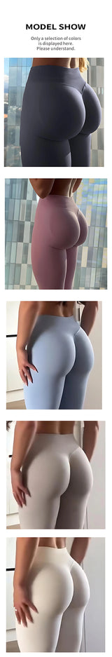 Women Seamless Ribbed Scrunch Yoga Leggings