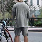 Men Jacquard Shorts Set