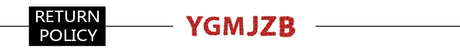 Return policy for YGMJZB products, displayed in a clear, bold design.