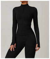 Seamless Women's Long Sleeve Yoga Jacket – Windproof Running Sports Top