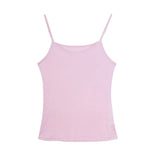 SilkAura™ Silk Blend Knit Camisole in soft pink, breathable summer tank for women, perfect for comfortable layering.