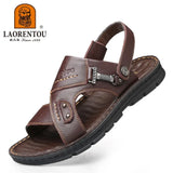 Men Leather Buckle Casual Sandals