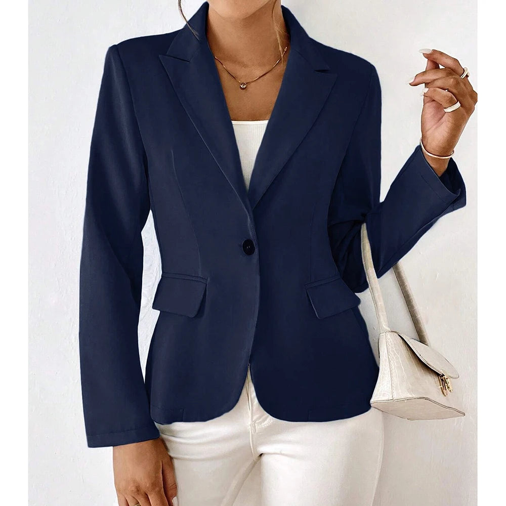 MuseTrim™ – Sleek Business Lapel Blazer (Minimalist Single-Button, Modern Fit)