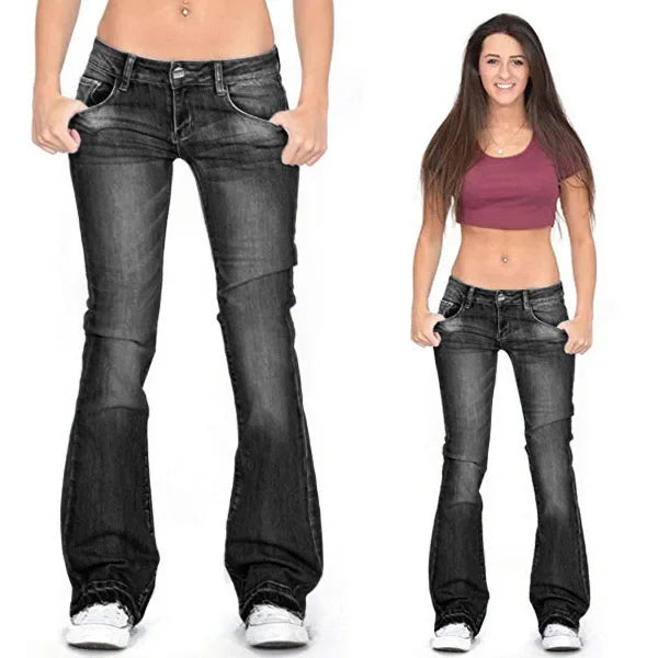 Women Washed Flare Fit Denim Pants