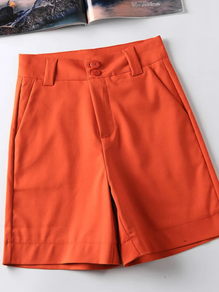 Women's High Waist Linen Shorts