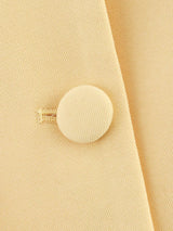 Elegant Yellow O-Neck Blazer Coat