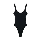 Women Ribbed Snap Button Bodysuit