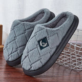 Men Winter Warm Plush Non-Slip Slippers