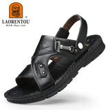 Men Leather Buckle Casual Sandals