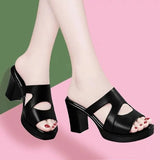 Black Leather Heeled Slides – Sexy & Comfortable 2025