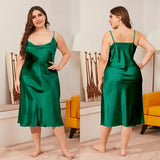 Women Satin Chemise Nightdress Plus Size Sleepwear